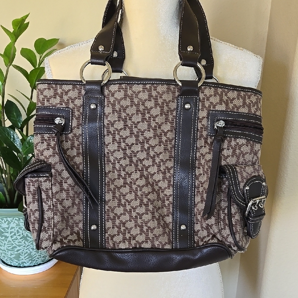 New York & Company Brown Signature Tote Bag - Picture 2 of 13